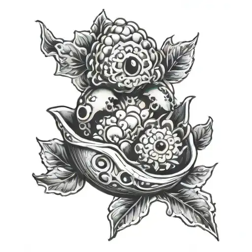 The embryo of a chick in a shell tattoo design idea