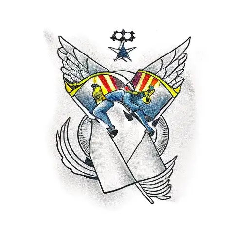 Double seated bicycle  tattoo design idea