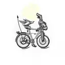 Double seated bicycle  tattoo design idea