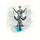 Double seated bicycle  tattoo design idea