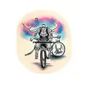 Double seated bicycle  tattoo design idea