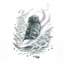 Submarine, water, diving down, submerge tattoo design idea