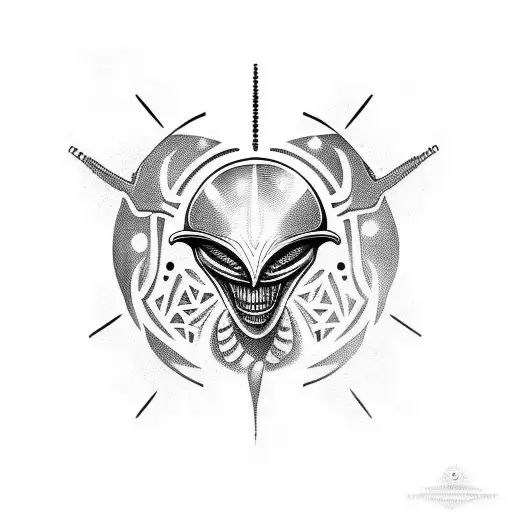 alien sleeve tattoo design idea