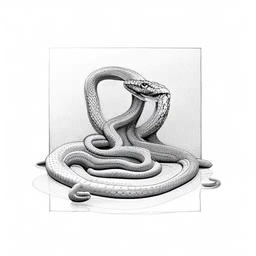 cybersigilism snakes meeting to eat a melting apple tattoo design idea