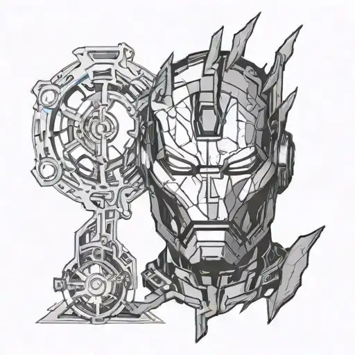avatar wood sprite, iron man arc reactor mixed tattoo design idea