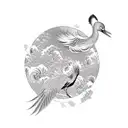 Crane tattoo design idea