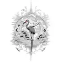 Crane tattoo design idea