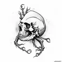 skull with spiders tattoo design idea