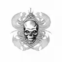 skull with spiders tattoo design idea