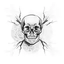 skull with spiders tattoo design idea