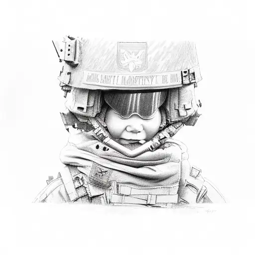 wife, son daughter. Army Infantry 11B tattoo design idea