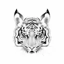 Race car with inline 6 engine exhaust transforming into Korean tiger stripes tattoo design idea