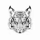 Race car with inline 6 engine exhaust transforming into Korean tiger stripes tattoo design idea