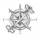 anchor with compass, ace of spades, king of hearts tattoo design idea