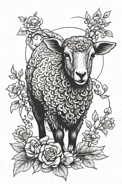 slain lamb tattoo design idea