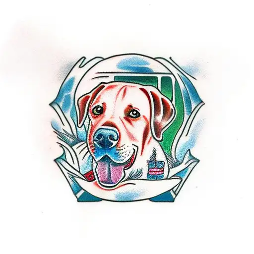 labrador tattoo design idea