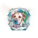 labrador tattoo design idea