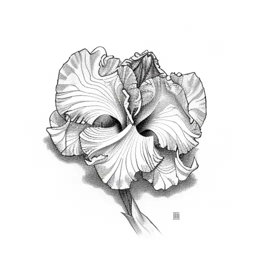 iris ufo flower tattoo design idea