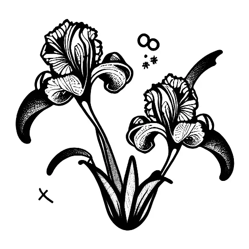 iris ufo flower tattoo design idea