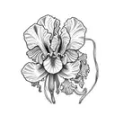 iris ufo alien flower tattoo design idea