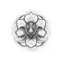 iris ufo alien flower tattoo design idea