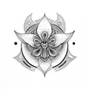 iris ufo alien flower tattoo design idea