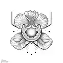 iris ufo alien flower tattoo design idea