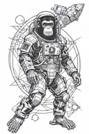 Evolution to chimpanzee to astronaut. Colonizing planets, psycho-history and the first radiant on asimov's foundation.  tattoo design idea