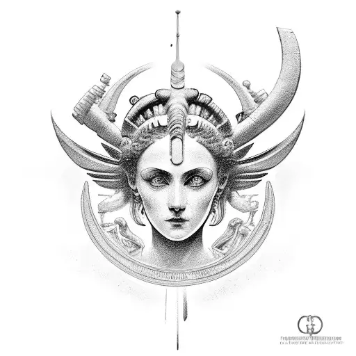 Ancient Greek Muse Clio  tattoo design idea