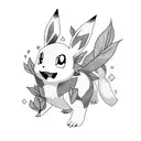 eevee pokemon with leaves tattoo design idea