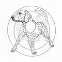 Dotwork mandala design featuring subtle Vizsla dog elements tattoo design idea