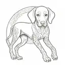 Dotwork mandala design featuring subtle Vizsla dog elements tattoo design idea