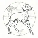 Dotwork mandala design featuring subtle Vizsla dog elements tattoo design idea