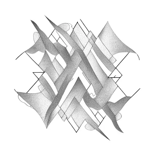 wind waves within moutain with sunny weather tattoo design idea