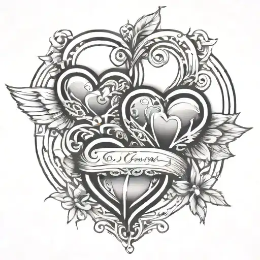 2 hearts inside of an infiniti loop, symbolizing love tattoo design idea