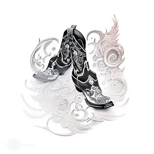 cowboy boots tattoo design idea
