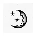 moon, Big Dipper, stars  tattoo design idea