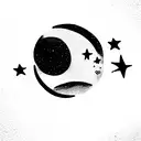 moon, Big Dipper, stars  tattoo design idea
