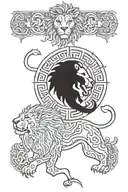 lions, pirates and aztecs tattoo design idea