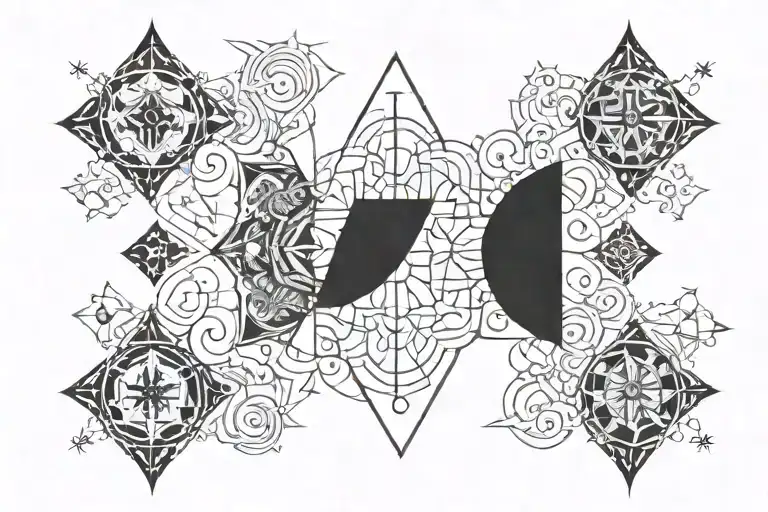 nordic, alchemy, geometric design incorporating tattoo design idea