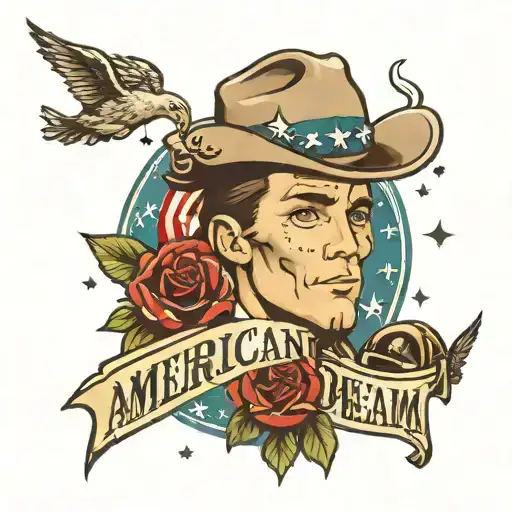 the american dream trading logo tattoo design idea