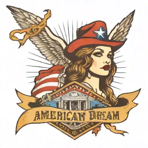 the american dream trading logo tattoo design idea