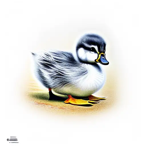 duckling wearing white coat and stethoscope tattoo design idea