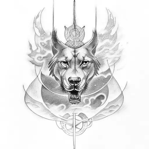 A tattoo design inspired by zeus and the universe, symbolizing power and cosmic energy tattoo design idea