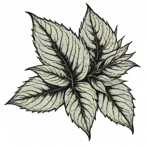 minimalist mint leaf tattoo design idea