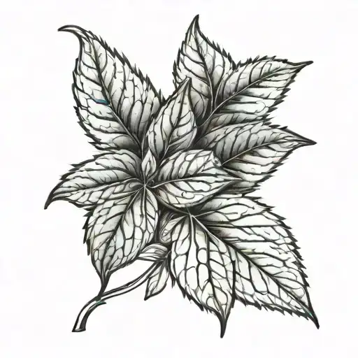 Mint leaf tattoo design idea