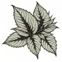 minimalist mint leaf tattoo design idea