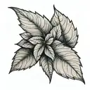minimalist mint leaf tattoo design idea