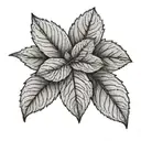 minimalist mint leaf tattoo design idea