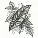 Mint leaf tattoo design idea